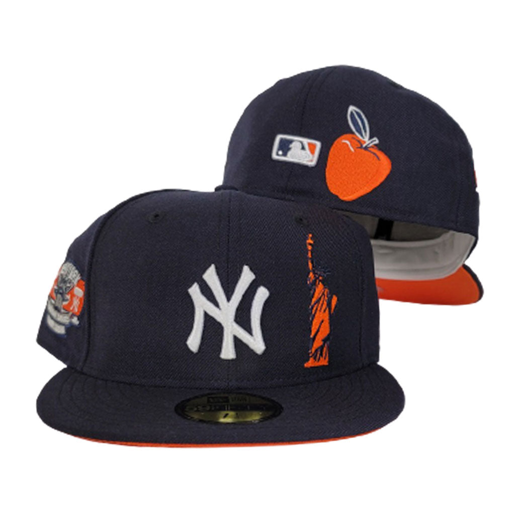 blue and orange yankee fitted