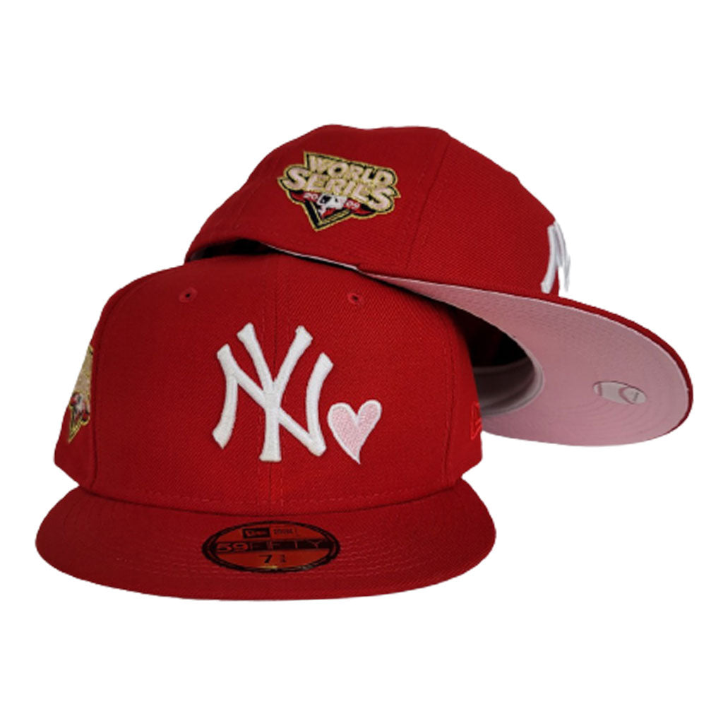 yankees pink heart fitted