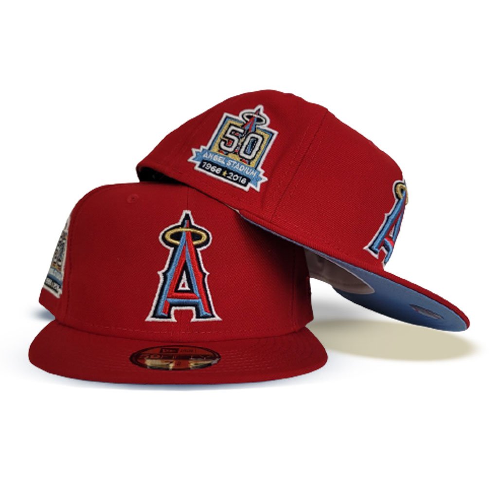 Red Los Angeles Angels Icy Blue Bottom 50th Angel Stadium Side Patch N ...