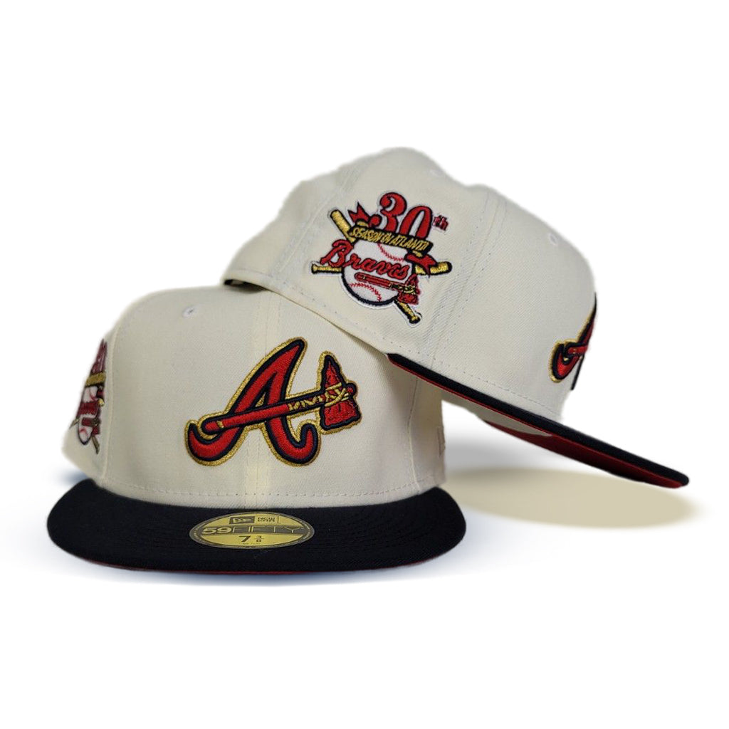 off white braves hat fitted