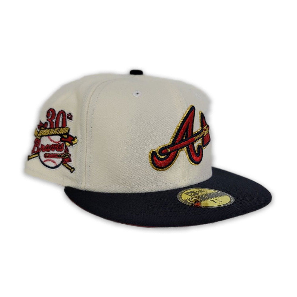 off white braves hat fitted