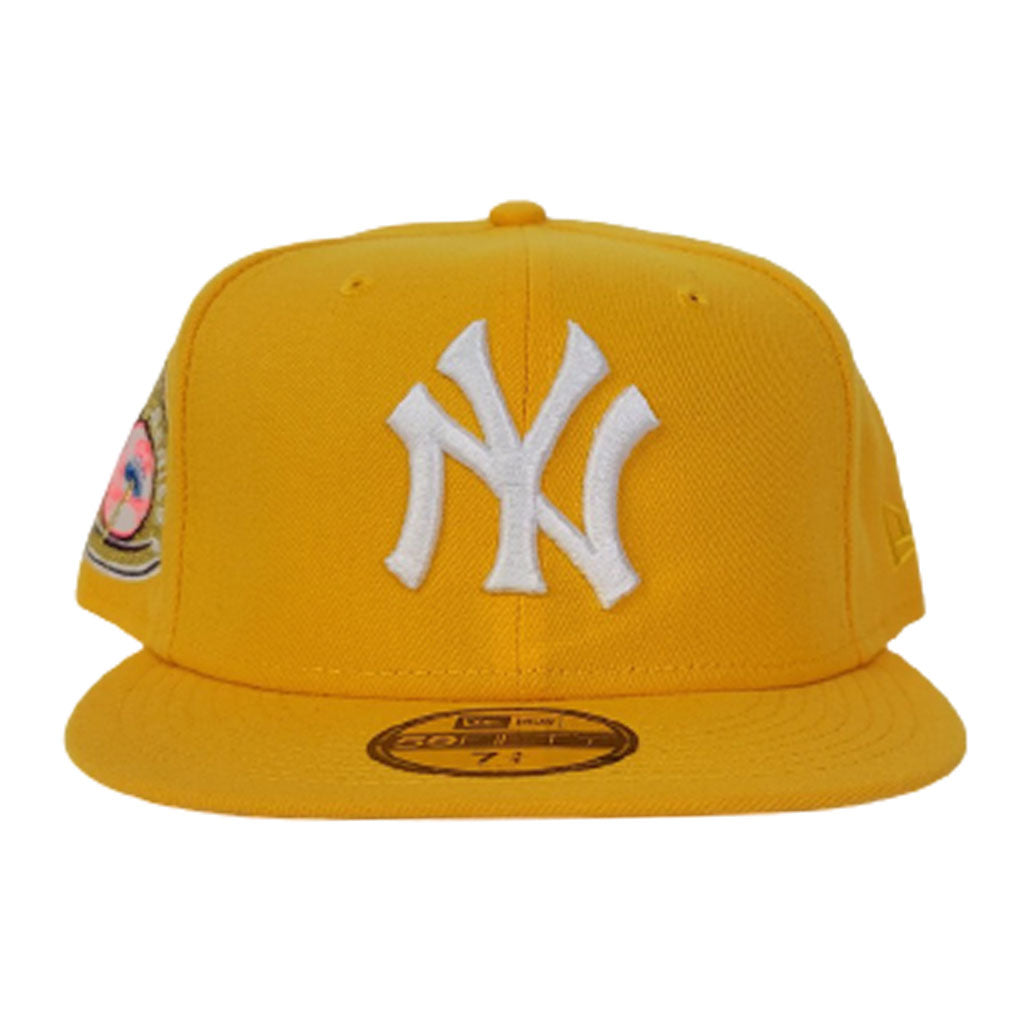 yellow pink brim fitted