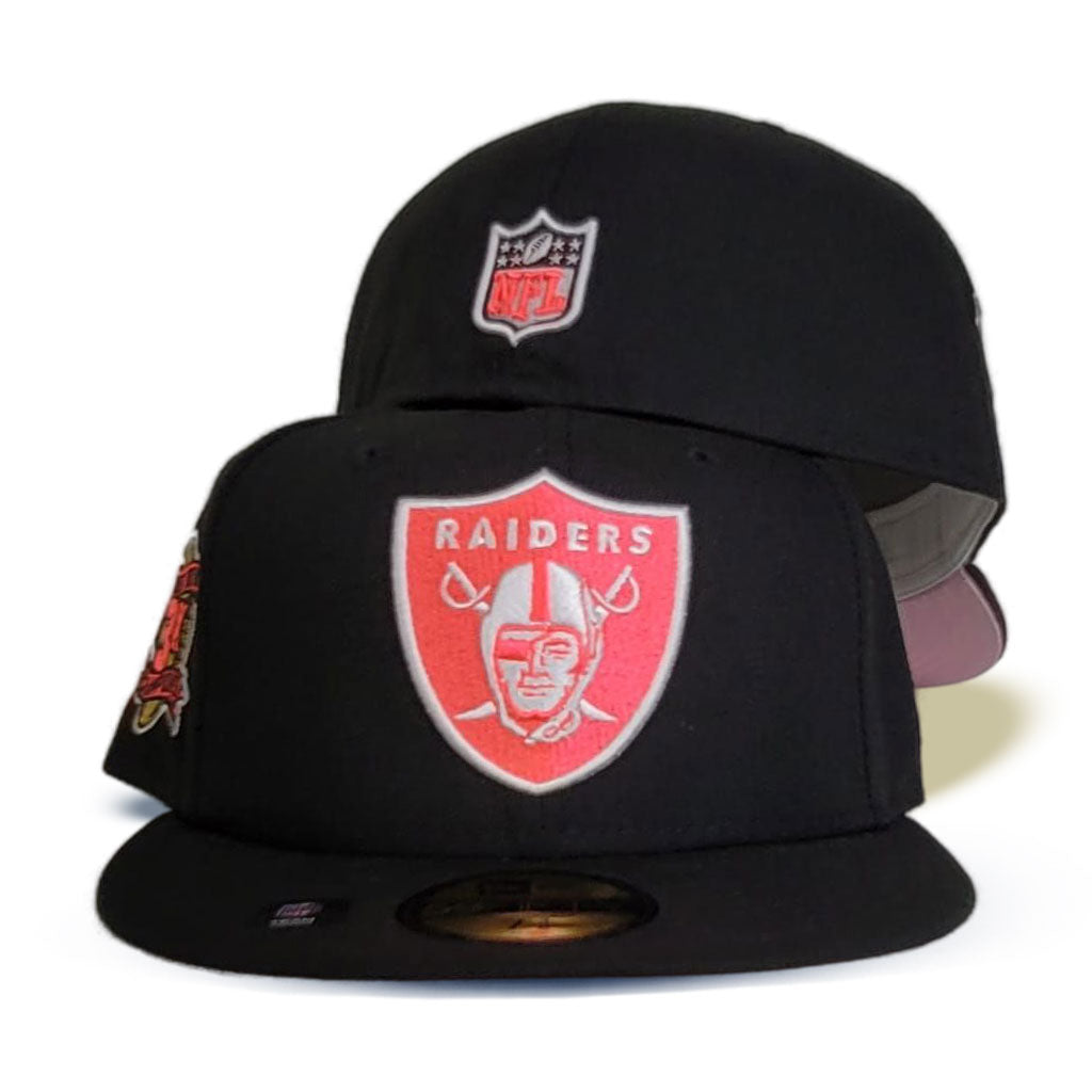 black and pink raiders hat