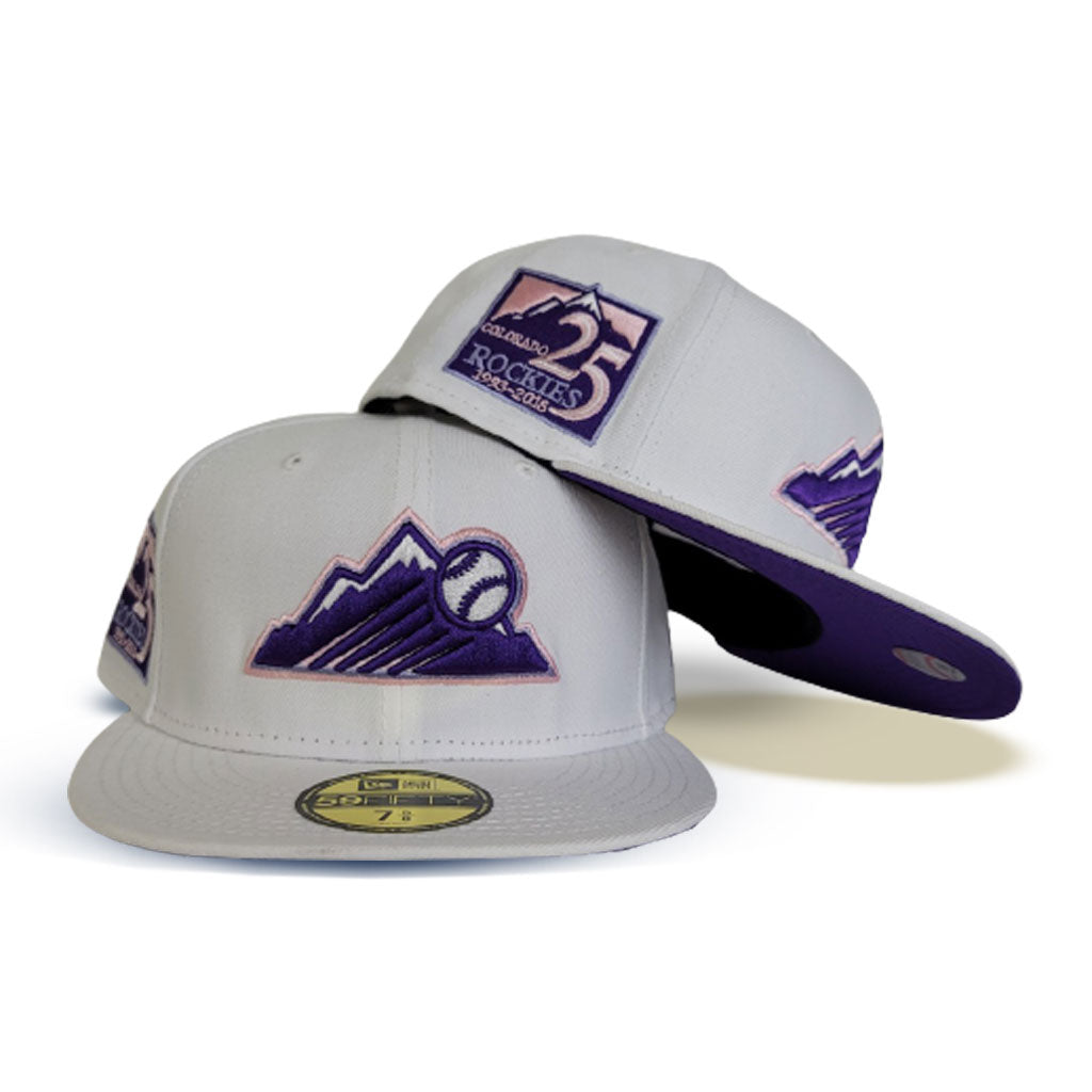 Men's New Era White/Purple Colorado Rockies 2007 World Series Two-Tone  59FIFTY Fitted Hat