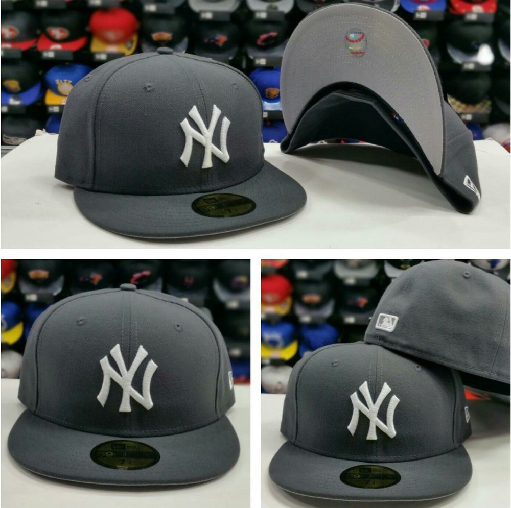 charcoal grey fitted hat