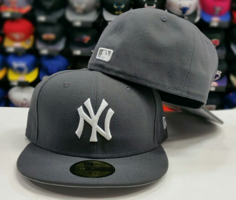 charcoal grey fitted hat