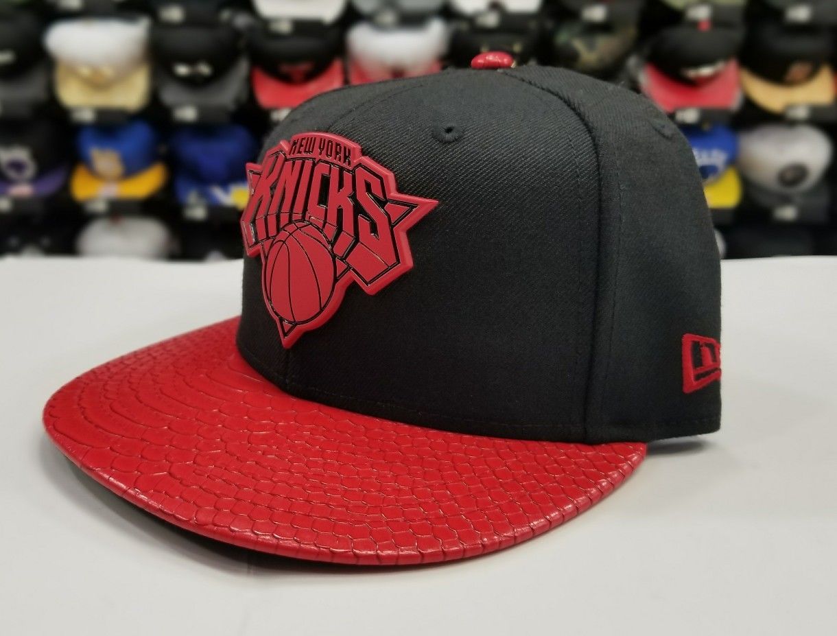 black and red knicks hat