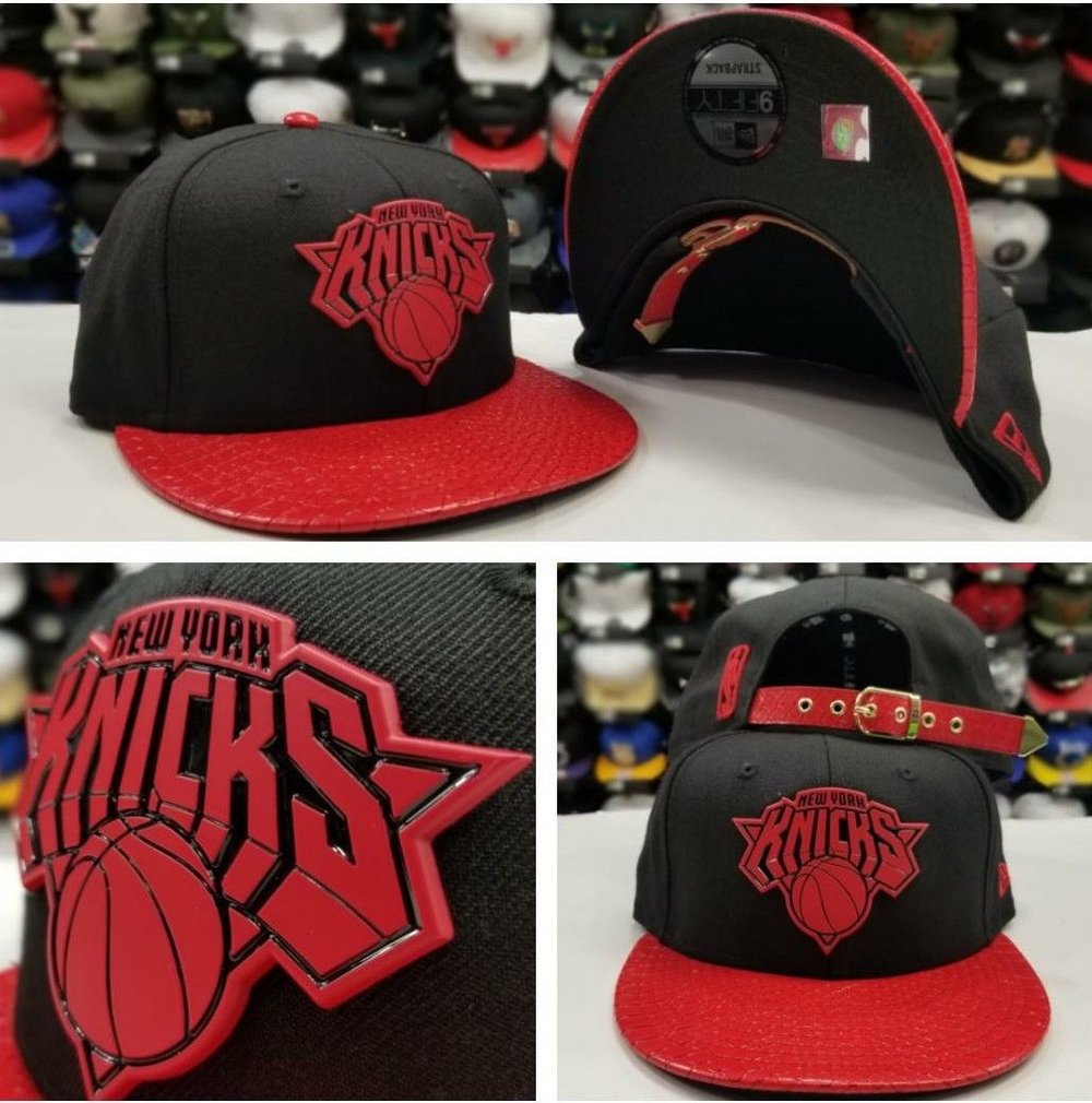 black and red knicks hat