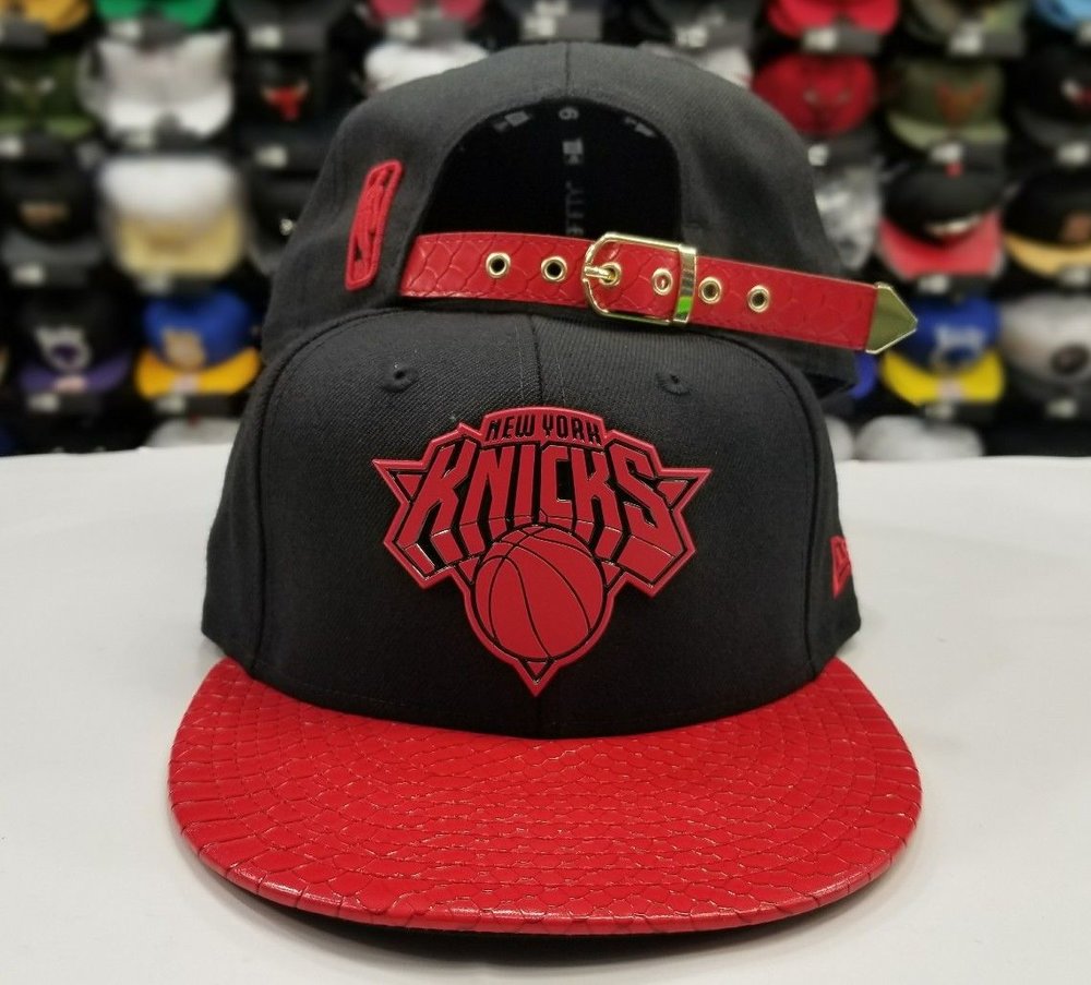 black and red knicks hat