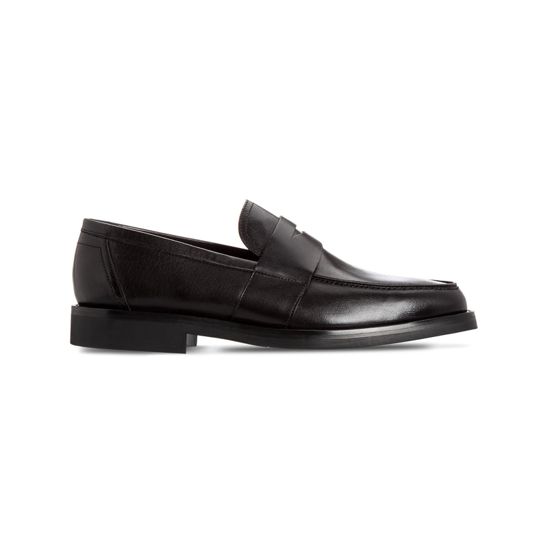 black colour loafer shoes