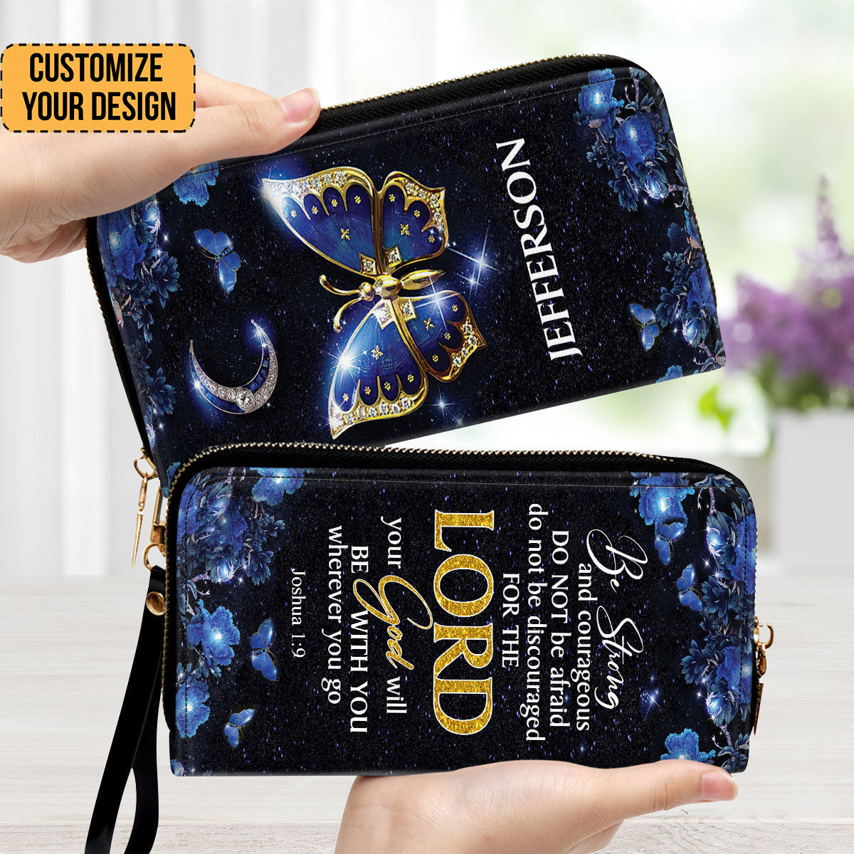 Be Strong And Courageous - Thoughtful Gift For Christians - Personalized Leather Long Wallet - AT4080715