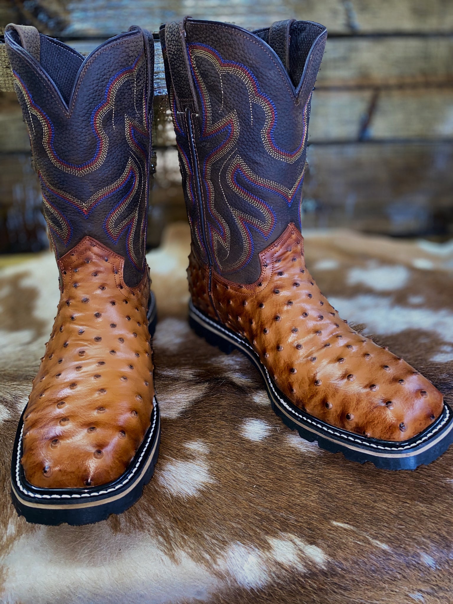 ostrich skin steel toe work boots