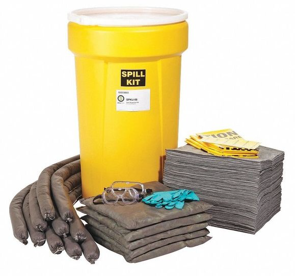 50 Gallon Wheeled Poly SpillPack Spill Kit, Aggressive, Yellow