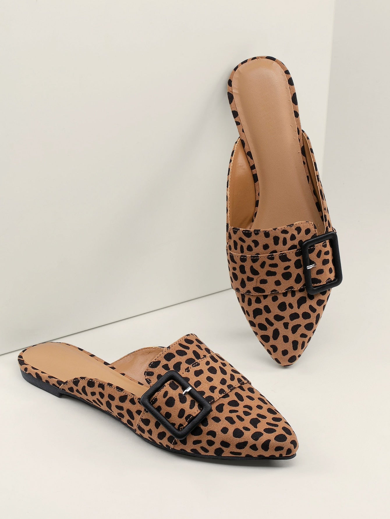 cheetah pointed flats