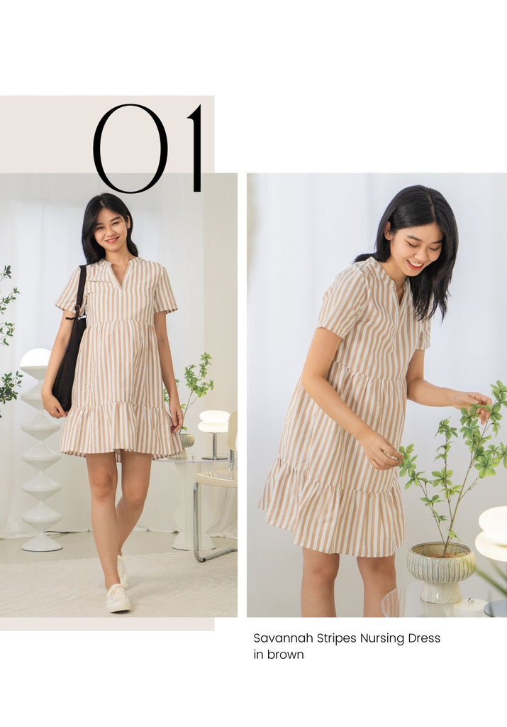 Savannah Stripes Nursing Dress 