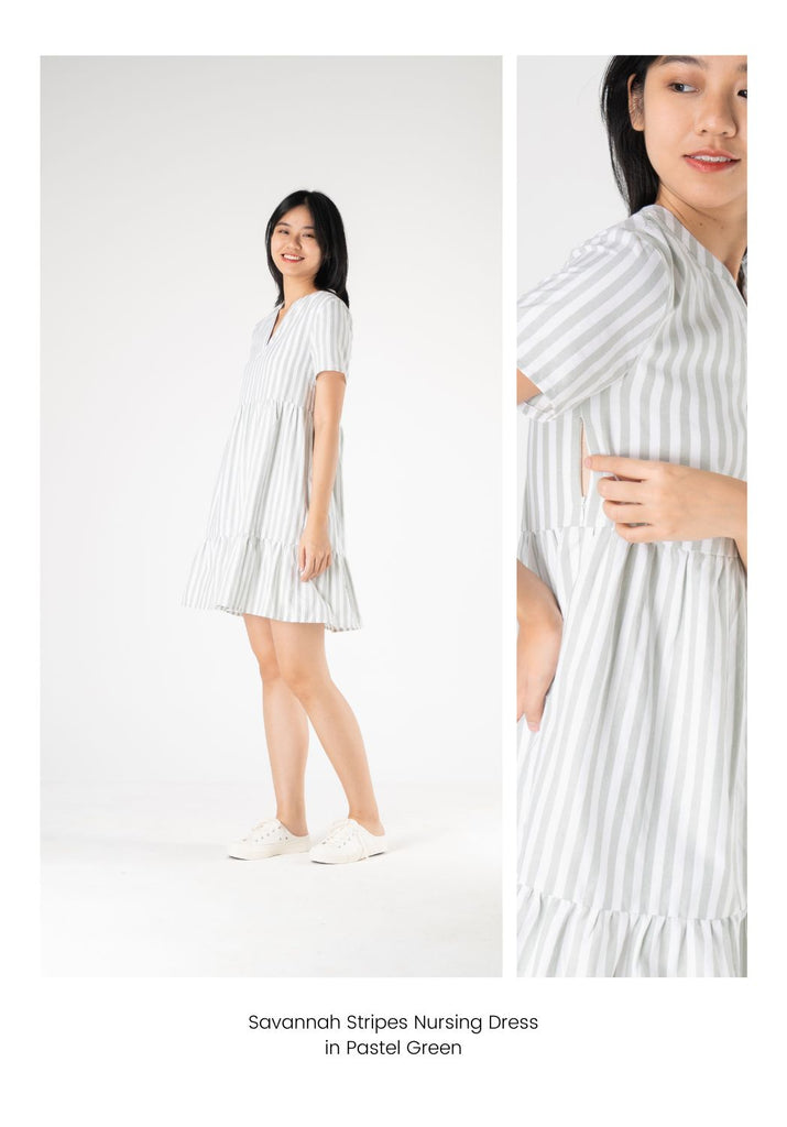 Savannah Stripes Nursing Dress 