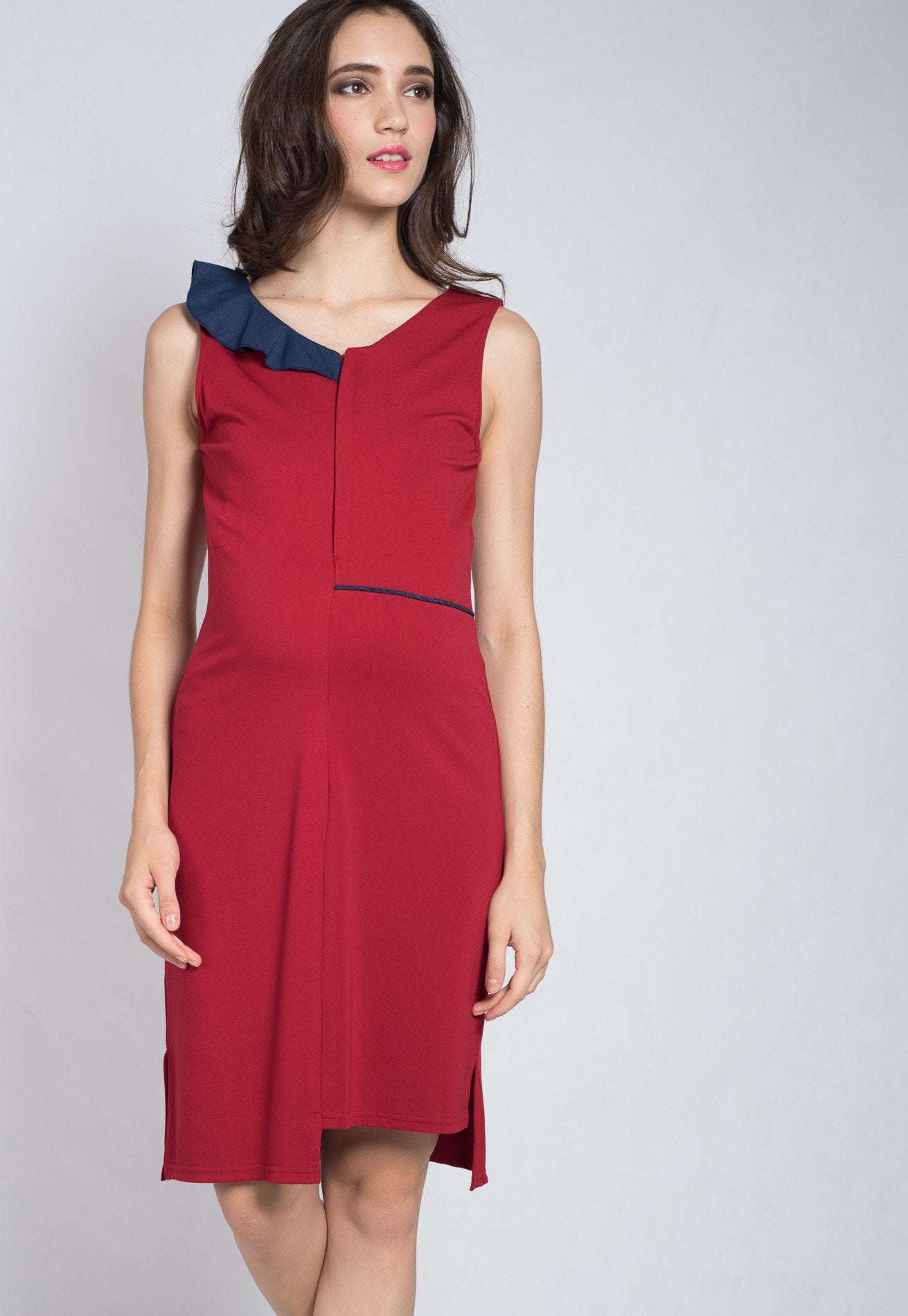 SALE Red Aerial Frills Nursing Dress  by Jump Eat Cry - Maternity and nursing wear