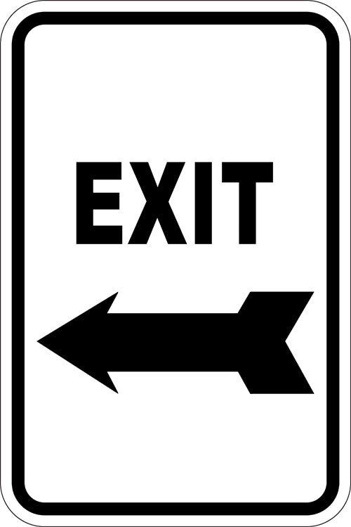 12 X 18 Sign Exit Left Arrow Reflective Item Sa205p 