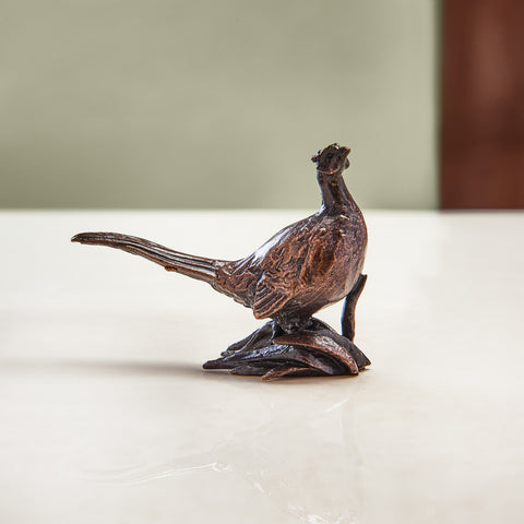 bronze pheasant sculpture