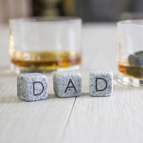 soapstone whisky stones engraved with DAD