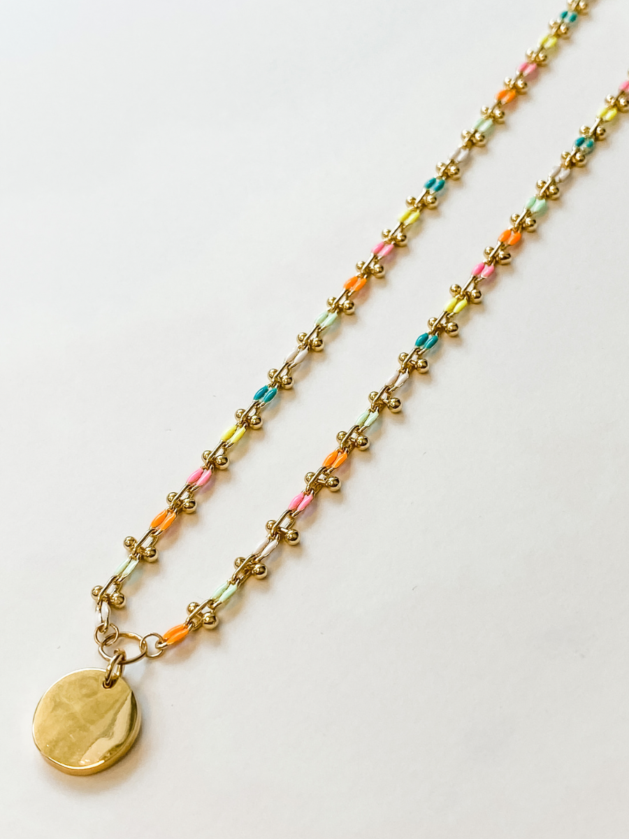 pastel chain link necklace