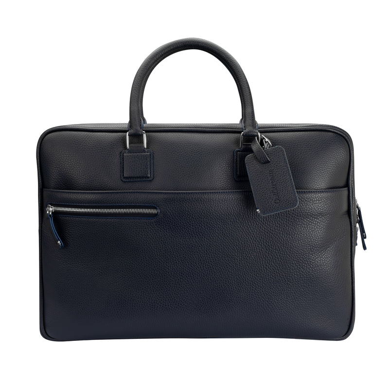 Leather Computer Bag - Navy – Gulfstream Store