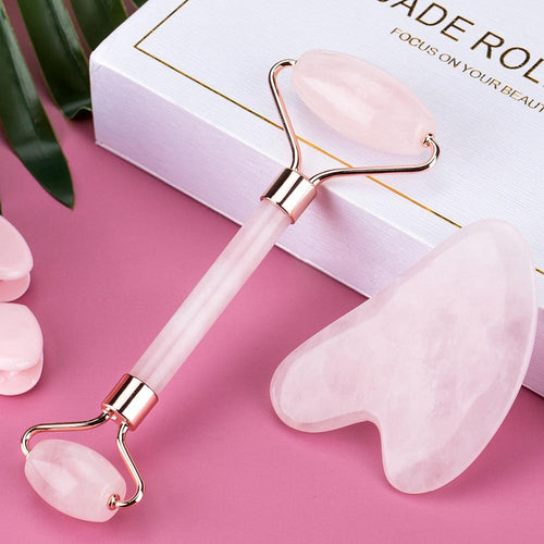 Inner Glow Life Therapeautic Face Massage Jade Roller  OR Rose Quartz Natural Stone Crystal Slimmer