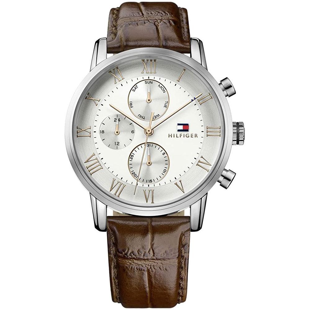 tommy hilfiger watch men's leather strap