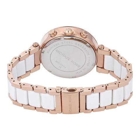 white and gold michael kors watch women's