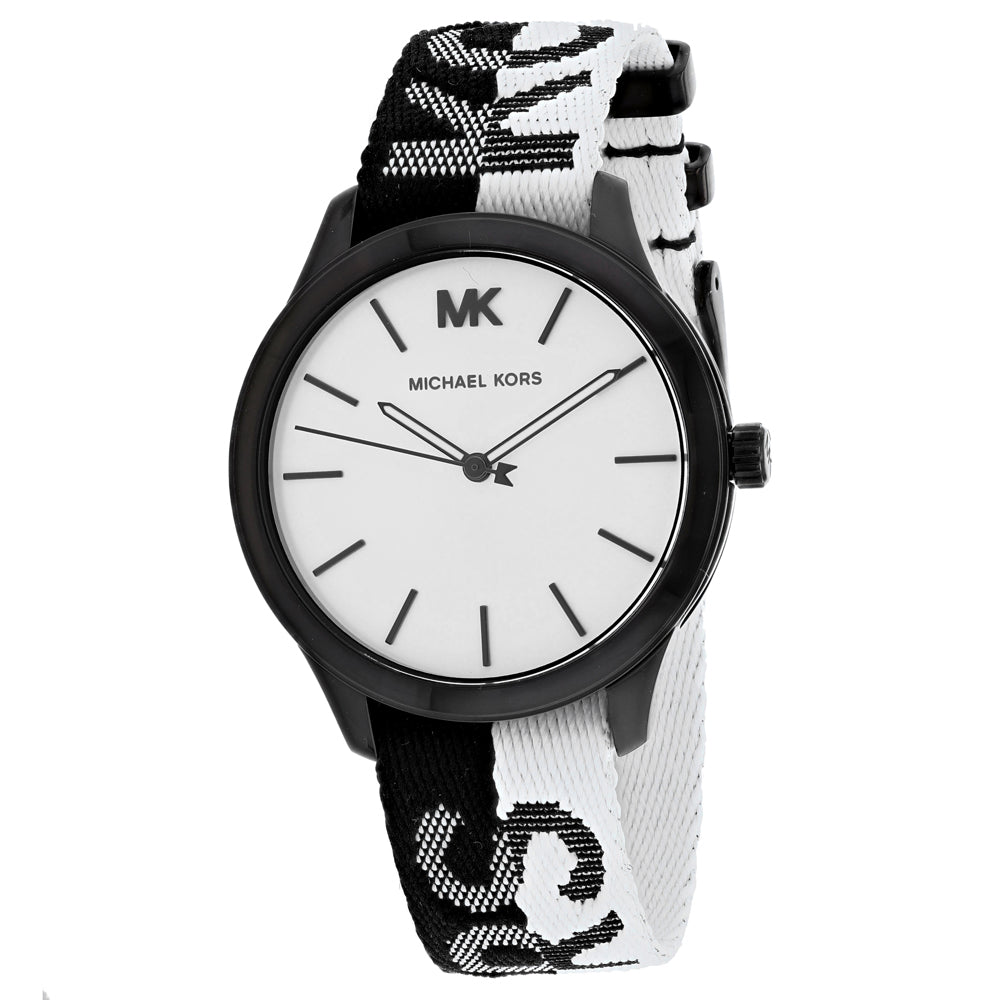 black and white michael kors watch