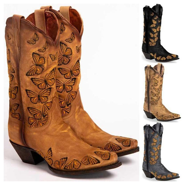 womens butterfly cowboy boots