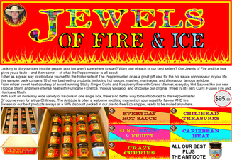 Peppermaster Jewels of Fire and Ice Hot Sauce Gift box for the One of a Kind Show & Salon des Métiers d'Arts de Montréal 2021 Hot Sauce Category link Click to see More