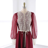 70s Edwardian Bustle Midi Dress