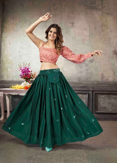 Beautiful Rangoli Silk Fully Stitched Lehenga Sets. - VASTRANZO