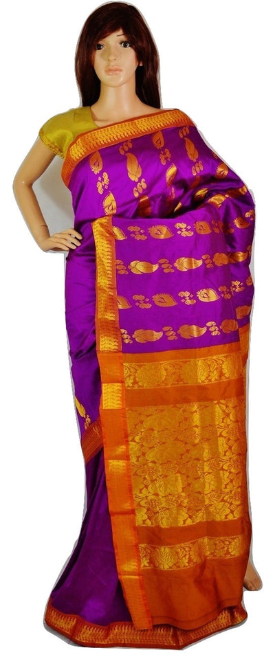 Orange And Purple Bandhani Saree : The Morani Fashion