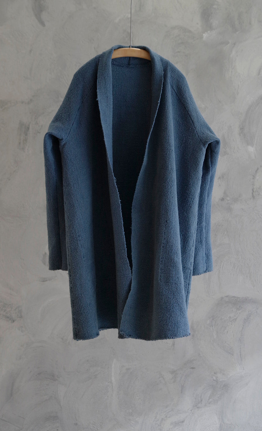 MITTAN OCガラ紡ロングジャケット (草木染) 藍×胡桃 | MITTAN ミッタン