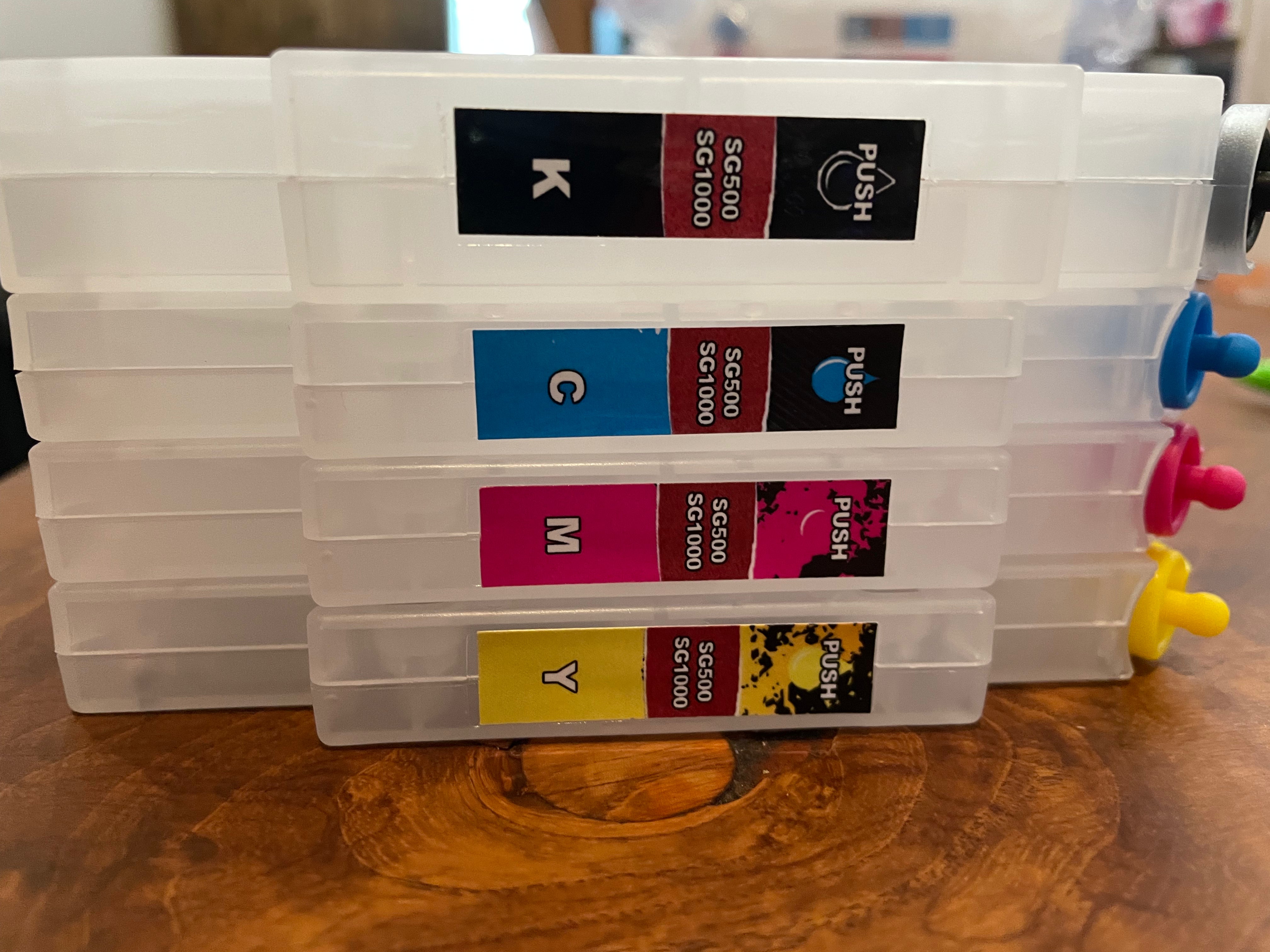EMPTY REFILLABLE SAWGRASS CARTRIDGES 500/1000 (USE W/ SAWGRASS INK) All 4 colors