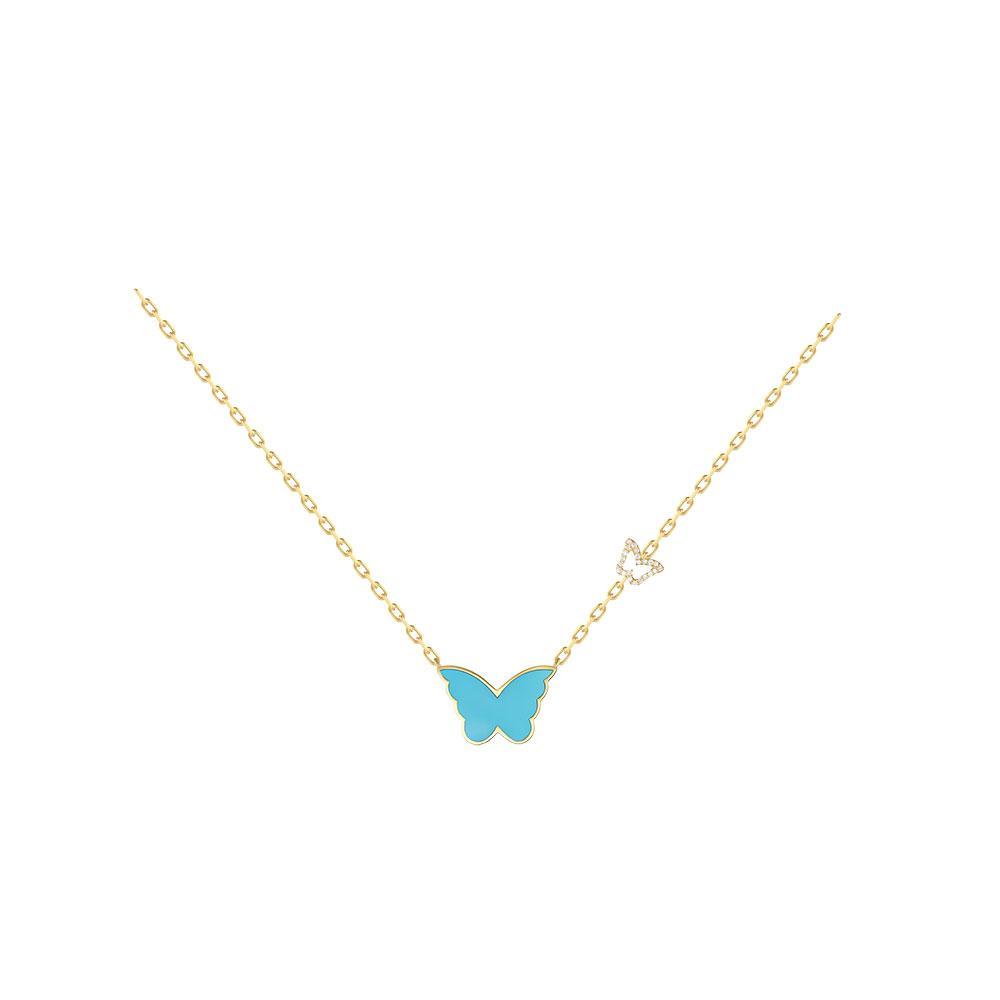 Van Cleef & Arpels 18k Yellow Gold and Mother of Pearl Sweet Alhambra Butterfly  Pendant | Yoogi's Closet
