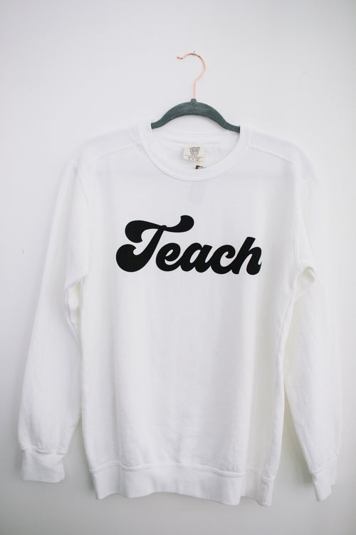 The one that Chad wore Schoolgirl Style - Teach Sweatshirt {BLACK} 