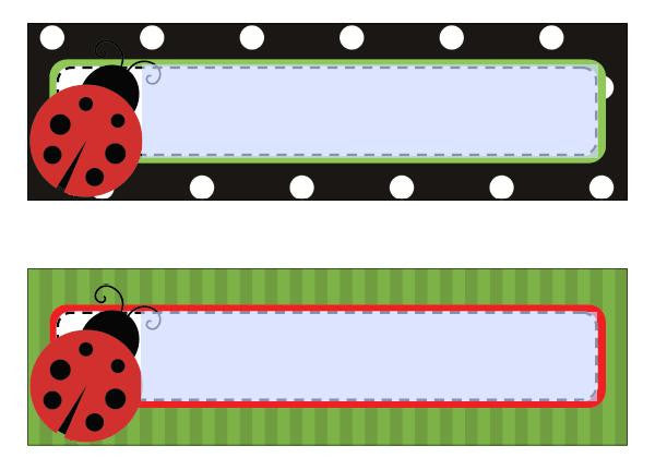 Lovely Ladybugs Nameplates Uprint Schoolgirl Style