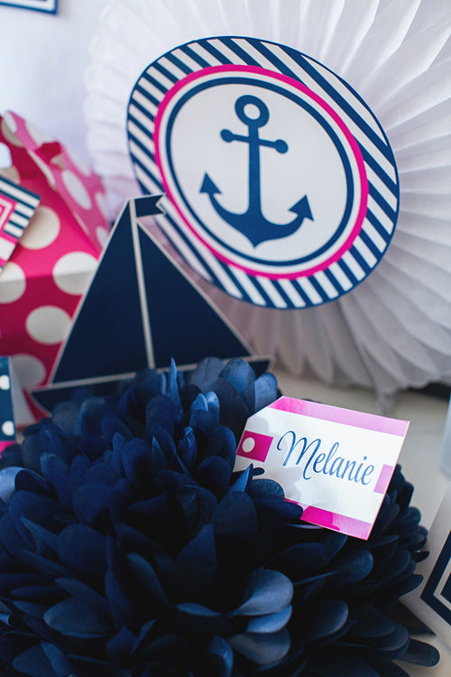 Preppy Nautical Hot Pink and Navy Blue – Schoolgirl Style