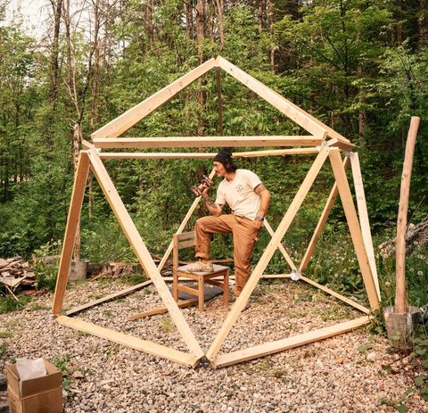 andrew szeto show soff his amazing Magidome® Geodesic Dome build on his awesome youtube channel