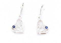 Filigree Butterfly Earrings with Lab Grown Sapphires