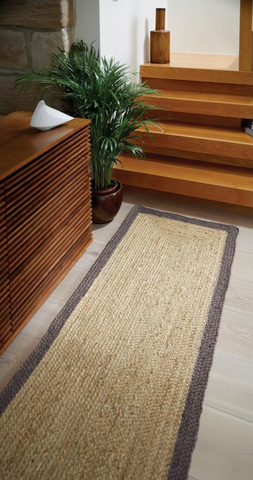 Jute Border - Grey - Runner - Rug Guru