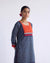 Yoke Kurti Indigo Cream Orange (9141838643499)