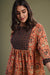 Orange Black Yoke Kurti (931324133423)