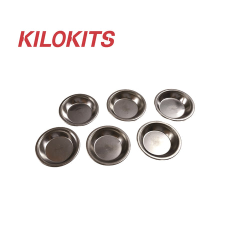 KILOKITS Stainless Steel Small Round Paint Tray with Mouth 6-PACK