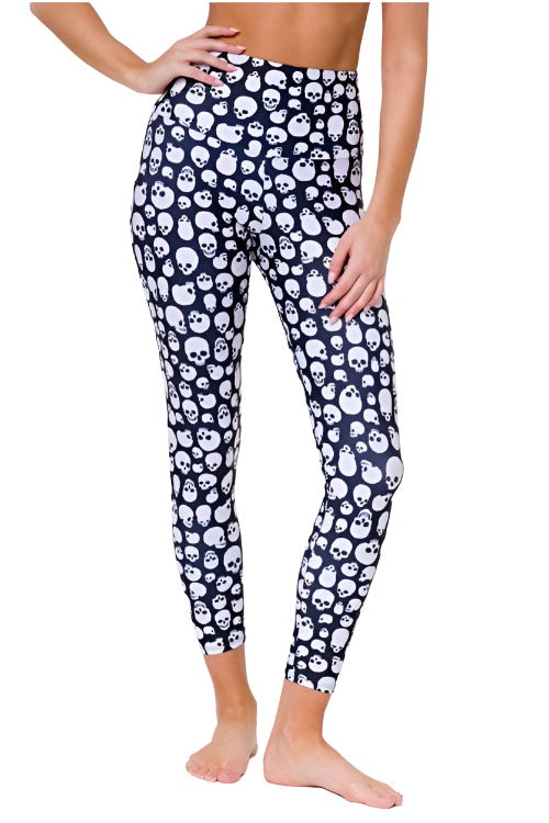 Florence Band Leggings - Final Sale - White & Light Pink Accent on Supplex  Navy - Small - Rogiani Inc