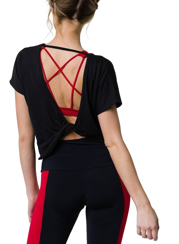 FINAL SALE Onzie Hot Yoga Seamless Mesh Crop Top 3013 Black