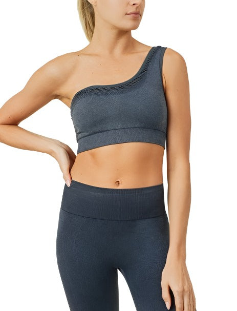 Mono B Row Of Rhombus Sports Bra Black